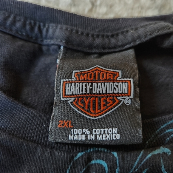 Y2K Harley Davidson Long Sleeve Graphic Top Sz 2Xl - Picture 3 of 6